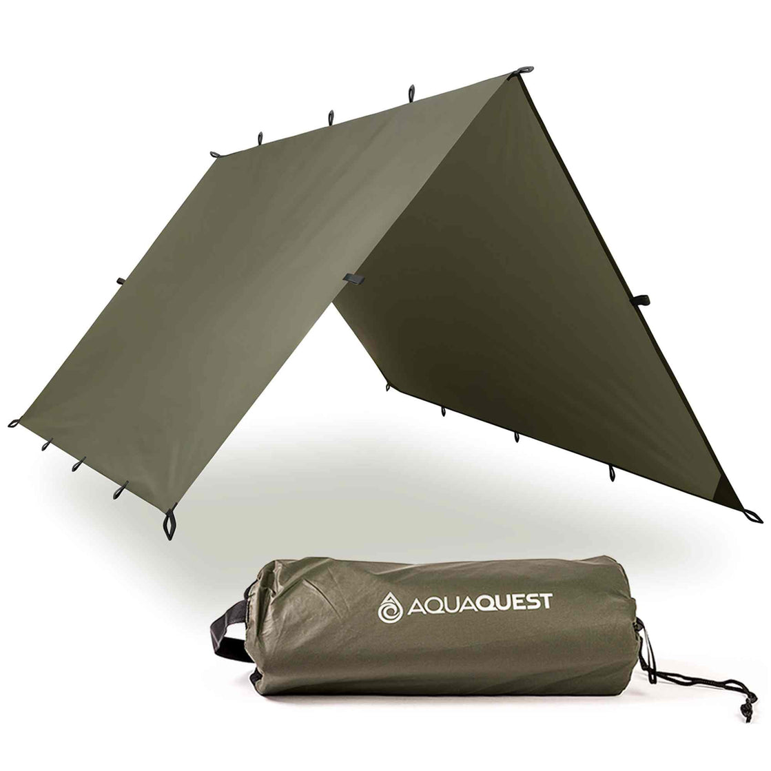 アクアクエスト　Safari X-Large Tarp 4x6 オリーブドラブ Safari Lightweight Tarp | AquaQuest Waterproof Gear